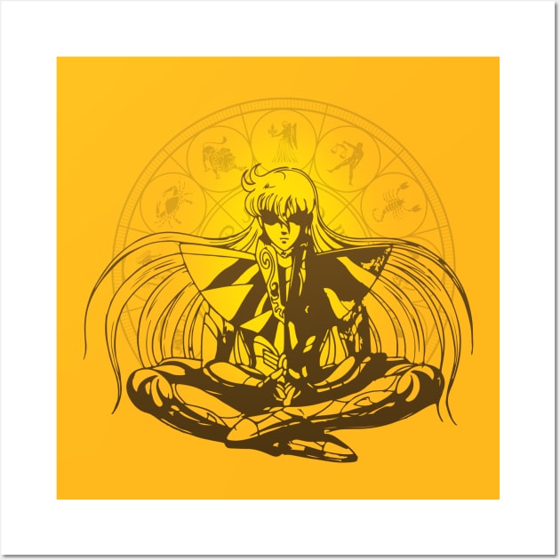 Virgo Shaka Saint Seiya Zodiac Knights in Orange Wall Art by RetroGeek